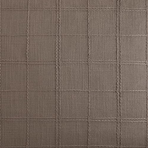 ZeeMart Linen Checked Throw Pillow Covers Set of 2, 22x22 Inch Cocoa