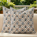 Allorry Floral Outdoor Pillow Covers 18x18 Brown Outdoor Waterproof