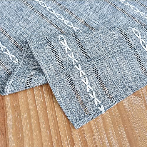 NEWISHER Farmhouse Embroidered 70x70 Inch Square Tablecloth Linen