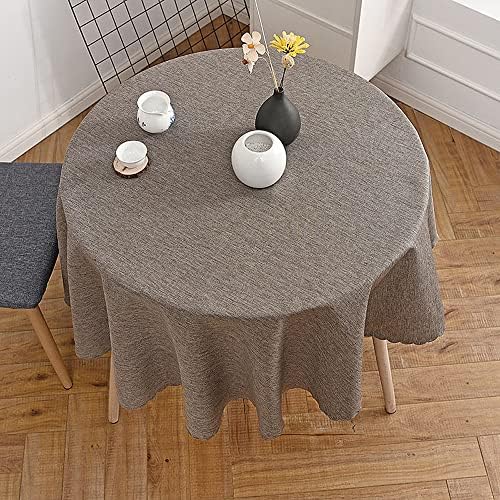 Round Tablecloth Linen Style Fabric Table Cloth Kitchen Dining Coffee