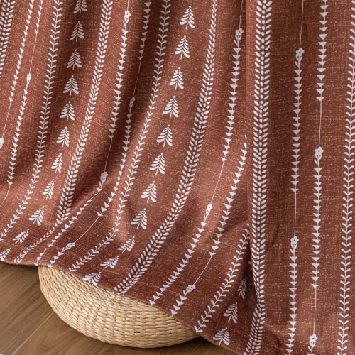 MEETSKY Boho Terracotta 95% Blackout Curtains for Bedroom 50Wx72L,2