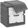 Linteum Zero Twist Washcloths 12x12, 100% Cotton – Grey, 24-Pack