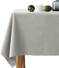Waterproof Oil-Proof Faux Linen Rectangular Tablecloth