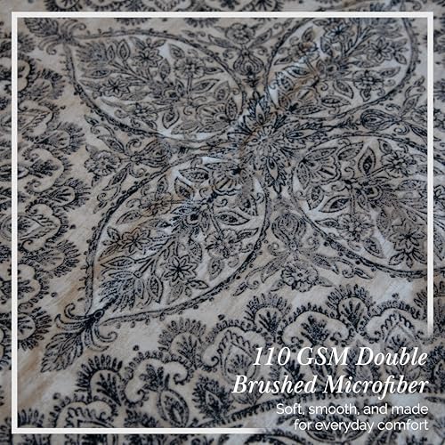 3PC Queen/Full Paisley Duvet Cover Set Reversible 98x98 Zipper Ashanti