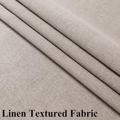 Full Blackout Linen Curtains for Bedroom Living Room 3 in 1 Hanging