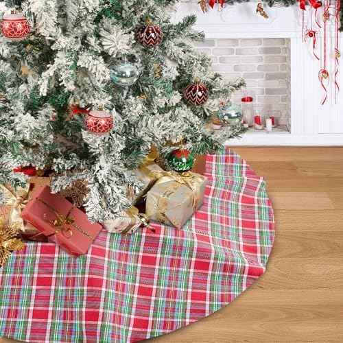 Buffalo Plaid Christmas Tree Skirt, 24 Inch