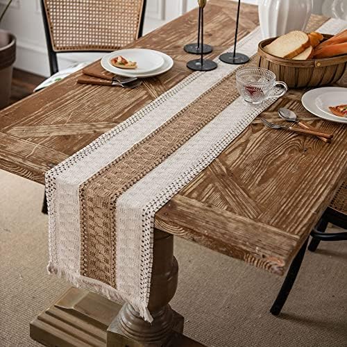 Table Runners with Tassels Vintage Boho Table Cover for Dining Room