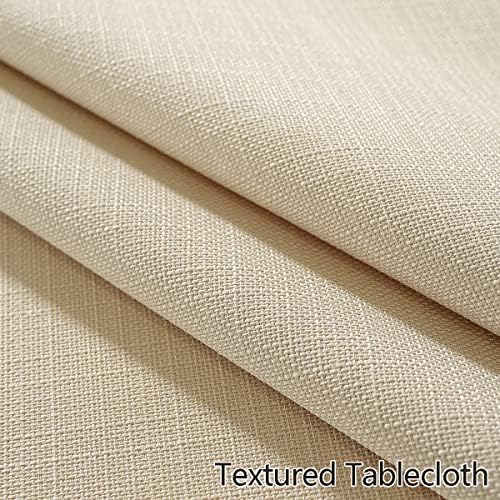 SASTYBALE Beige Textured Tablecloth Rectangle 60 x 102 Inch