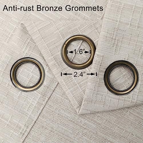 Extra Long Linen Curtains 120 inch Length 2 Panels 52x120 Beige