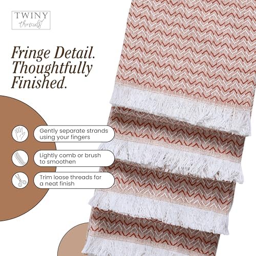 TWINY threads 4 Pc 100% Cotton Kitchen Towels, 16"x26", Quick Dry