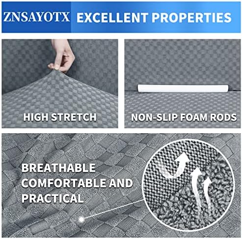 ZNSAYOTX 1 Piece Jacquard Couch Covers for 3 Cushion Couch Living Room
