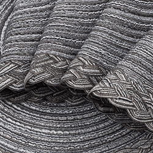 SHACOS Round Placemats Set of 4 Boho Braided Border 15 inch Circle