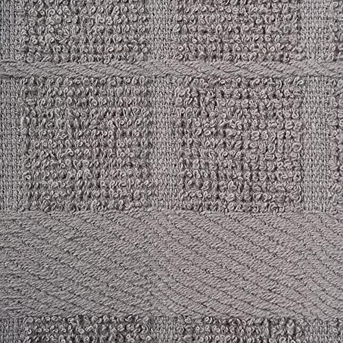 DII Basic Terry Collection Solid Windowpane Dishcloth Set, 12x12