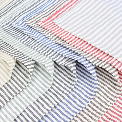 24 Pcs Plain Striped Linen Napkins Cotton Blended Dinner Cloth Tea