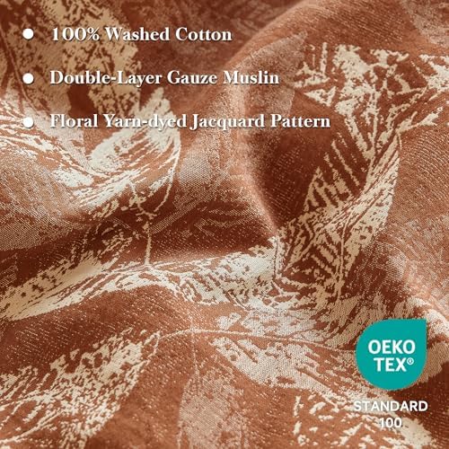 Simple&Opulence Muslin Duvet Cover Set Queen Size, 100% Washed Cotton