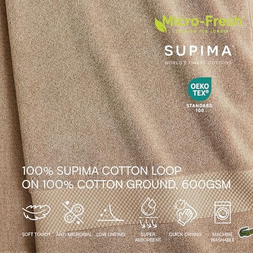 Lacoste Heritage Supima Cotton 6-Piece Towel Set, Sand