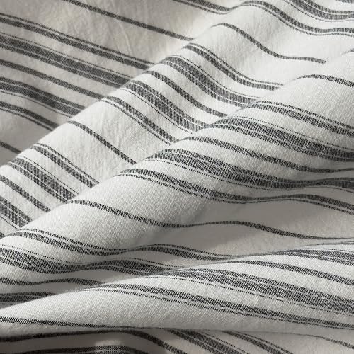 Striped Duvet Cover Set King Size 3PCS 100% Washed Cotton Minimalist