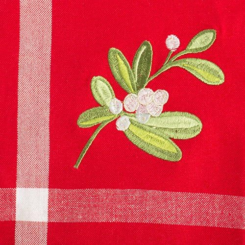 Embroidered Mistletoe 100% Cotton Oversized Napkin for Holidays