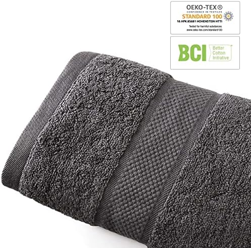 Infinitee Xclusives Pack of 4 Grey Bath Towels + Pack of 6 Kitchen