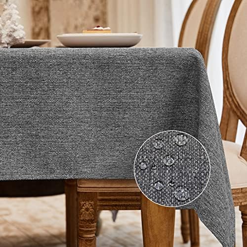 BALCONY & FALCON Rectangle Table Cloth Waterproof Gray 70"x70"