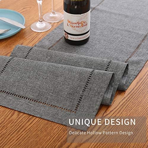 Tosewever Decorative Linen Table Runner Farmhouse Style Tabletop