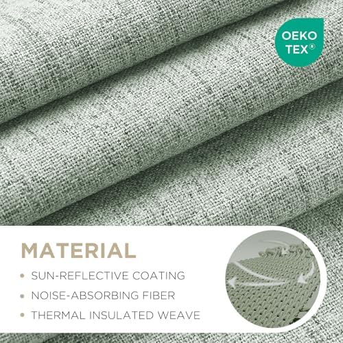 Joydeco 100% Blackout Curtains for Bedroom, Natural Linen Curtains