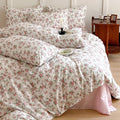 HighBuy Aesthetic Floral Duvet Cover Queen Size 3 Piece Soft Cotton