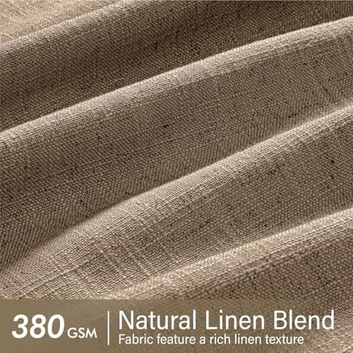 MIULEE Pinch Pleated Linen Curtains 84 Inches Long 2 Panels Brown