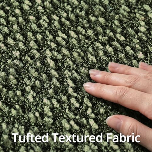 a moment Olive Green Pillow Covers Set of 2 with Plush Cluster Texture