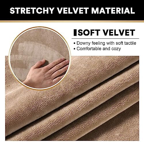 PrinceDeco Velvet Couch Cover Loveseat Covers for 2 Cushion Couch