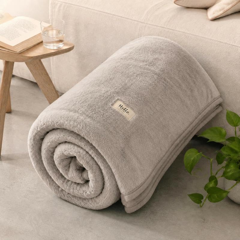 INFLAG Fleece Throw Bed Throw Blanket (60"x80",Gray)
