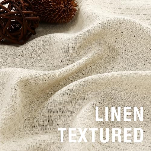 H.VERSAILTEX Linen Curtains 96 Inches Long for Back Tab Boho Style