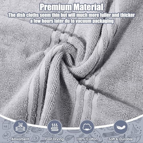 Dish Towels and Dishcloths with Oven Mitts Sets- 100% Cotton Tea