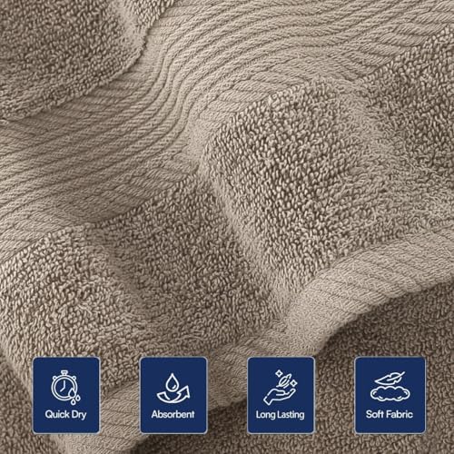 Linteum Textile Supply 16x28 Premium Hand Towels (Taupe, 6)