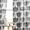 KGORGE Sheer Curtains Geometric Pattern - Natural Linen Curtains Soft