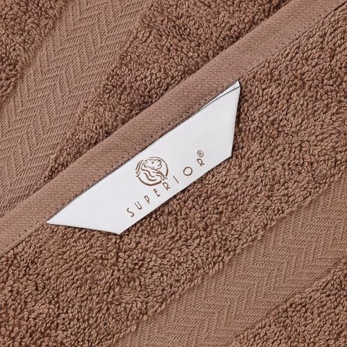 SUPERIOR Franklin 6 Piece Cotton Towel Set, Medium Weight Towels for