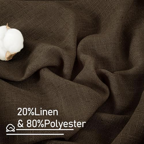 LAMIT Dark Brown 72 inch Linen Textured Curtains for Living Room 2