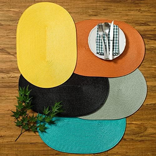 AHHFSMEI Placemats Set of 8 for Dining Table Washable Woven Non-Slip
