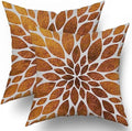Mustard Yellow Dahlia Pillow Covers 20X20 Inch Geometry Floral Couch
