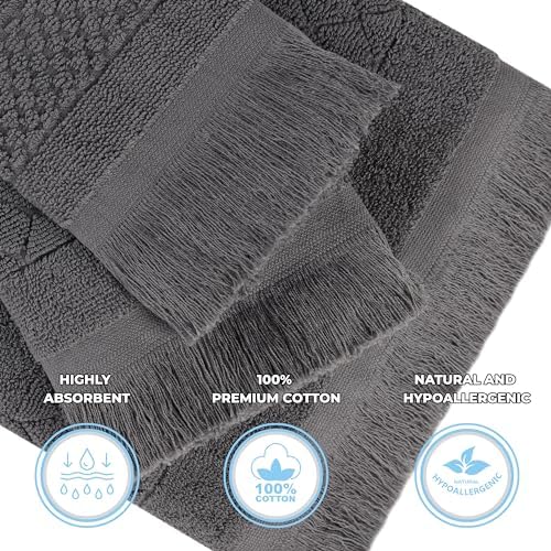 SUPERIOR Cotton 9 Piece Towel Set, Quick Dry, Bathroom Essentials