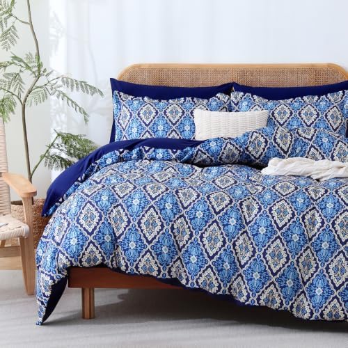 LONAVA King Paisley 3 Pcs Duvet Cover Set, Breathable Soft Microfiber
