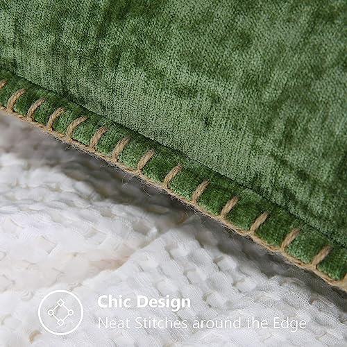 decorUhome Soft Chenille Throw Pillow Covers 20x20 Set of 2 Forest