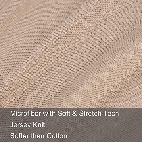 N&Y HOME 2-Pack Stretch Pillow Cases, Queen or Standard Size, Taupe