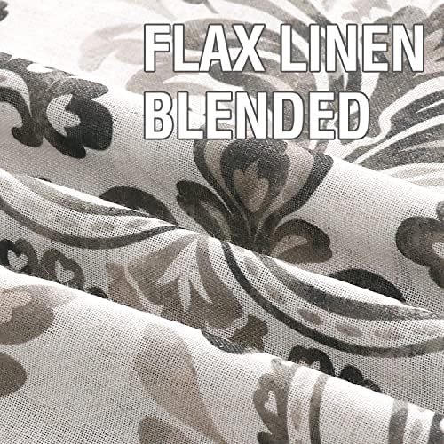 H.VERSAILTEX Linen Curtains for Bedroom Floral Curtains Grommet Rustic