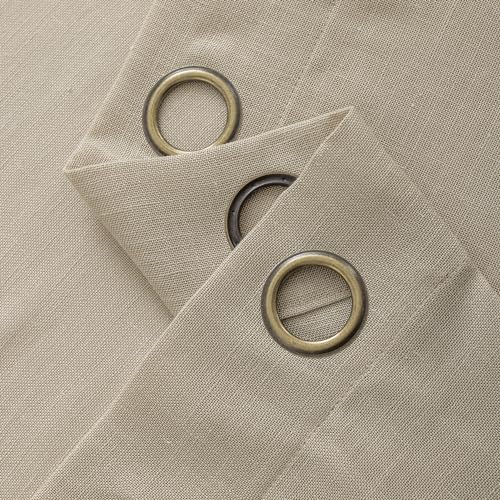 Khaki Brown Linen Curtains 108 Inches Long for Living Room Boho Semi