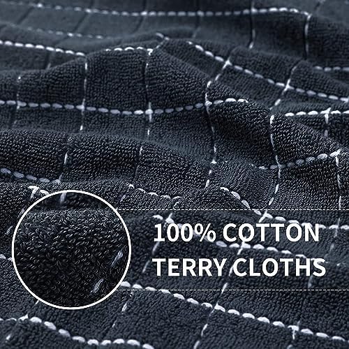 Homaxy Set of 8 Bulk Cotton Terry Kitchen Towels Set, 12 x 12 and 13 x