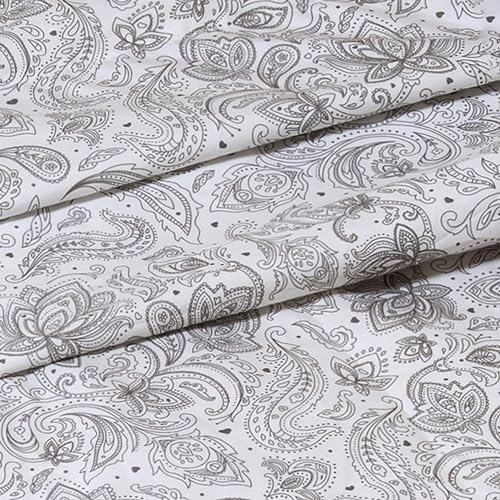 Elegant Comfort 6-Piece Sheet Set Deep Pocket, Twin XL, Paisley Gray