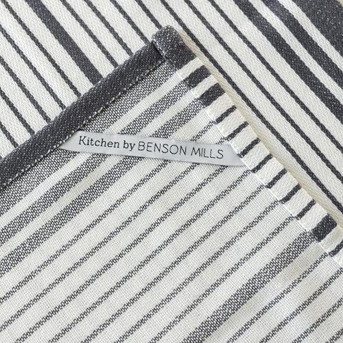 Benson Mills Mali Set of 3 Kitchen Towels (18” x 28”, Charcoal)