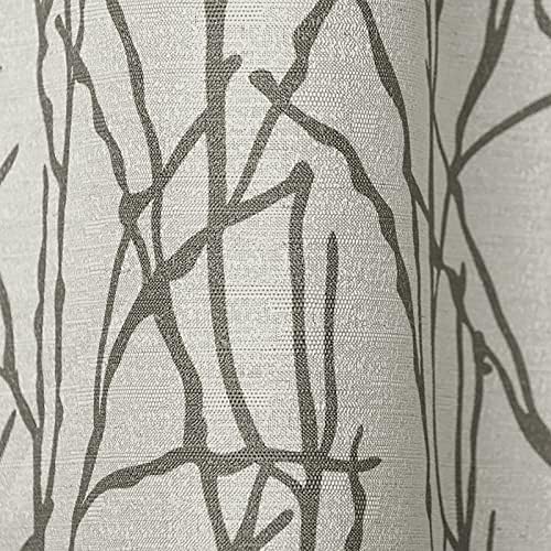 EXCLUSIVE HOME Branches Linen Blend Grommet Top Curtain Panel Pair