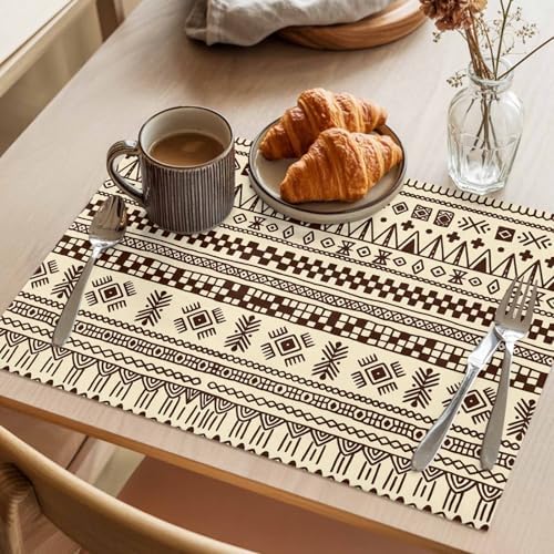 Placemats Set of 8, Boho Woven Placemat, Linen Place Mats for